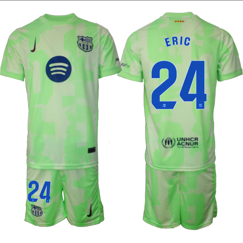 Men 2024-2025 Club Barcelona away Green #24 Soccer Jersey